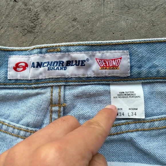 Y2K Anchor Blue Baggy Jeans - Picture 7 of 7